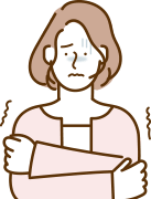 体の不調を感じているイラスト